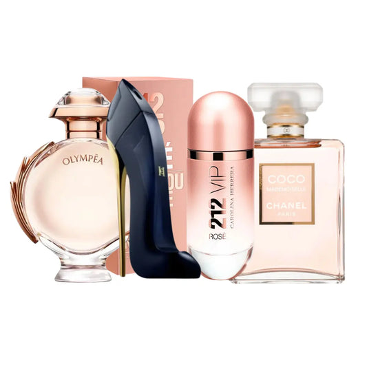 Zestaw 4 perfum | 212 Rosé, Coco Mademoiselle, Good Girl, Olympea 100ml