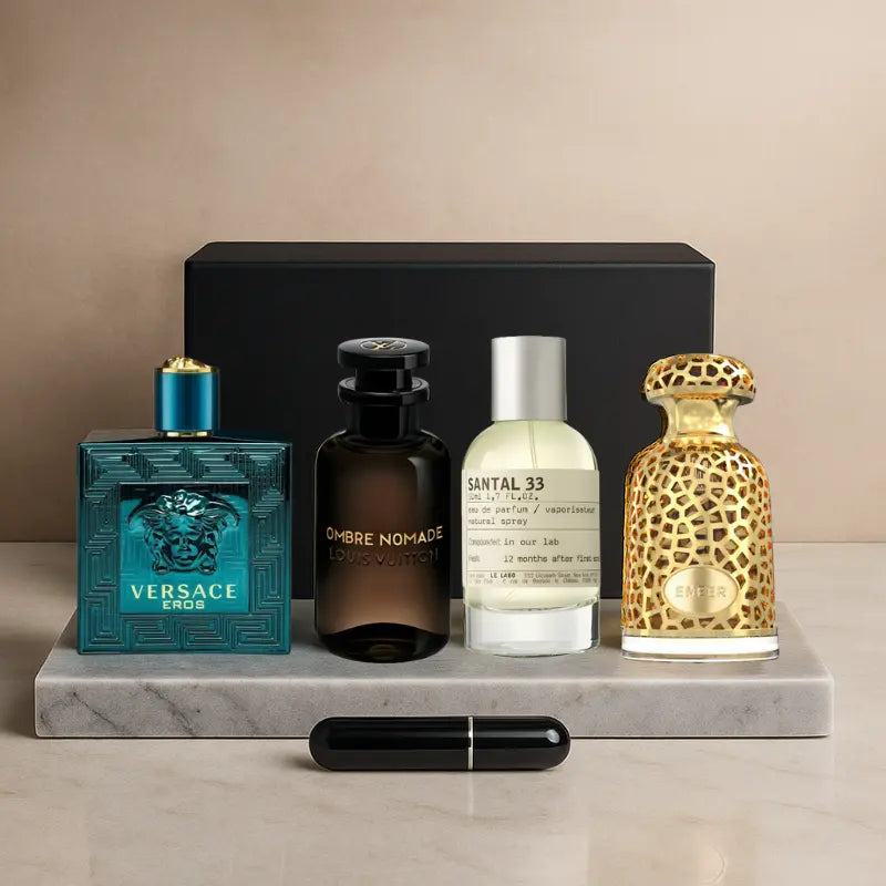 Zestaw 4 perfum | Eros, Ombre Nomade, Santal 33, Emeer