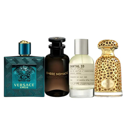 Zestaw 4 perfum | Eros, Ombre Nomade, Santal 33, Emeer