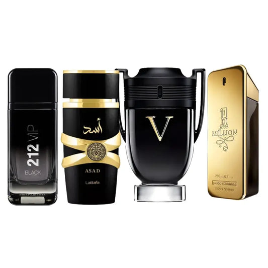 Zestaw 4 perfum | Asad, One Million, Invictus Victoru, 212 Vip Black