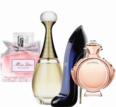 Zestaw 4 perfum | Miss Dior + J'adore + Good Girl + Olympéa – 100 ml